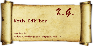 Koth Gábor névjegykártya